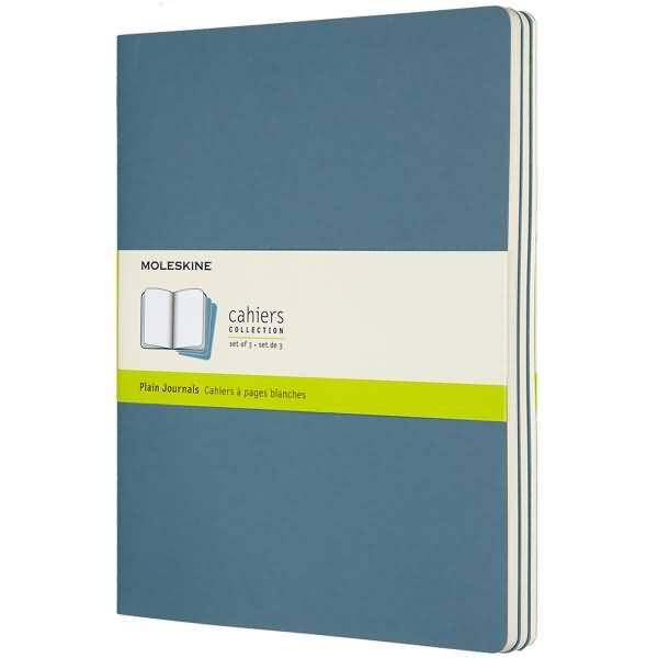 Notizheft Cahier XL 19x25cm blanko Kartoneinband VE=3 Stück lebhaftes blau