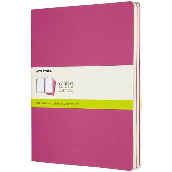 Notizheft Cahier XL 19x25cm blanko Kartoneinband VE=3 Stück kinetisches pink