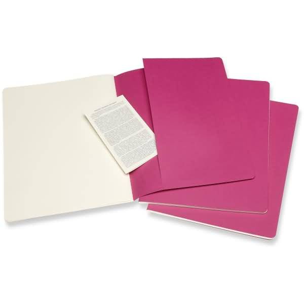 Notizheft Cahier XL 19x25cm blanko Kartoneinband VE=3 Stück kinetisches pink