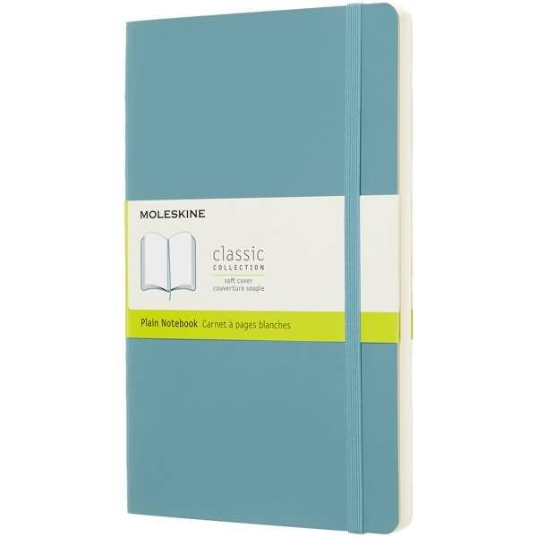 Notizbuch Large A5 blanko Softcover riffblau