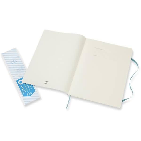 Notizbuch XL 19x25cm liniert Softcover riffblau