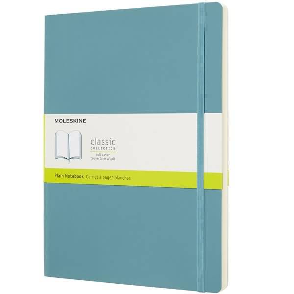 Notizbuch XL 19x25cm blanko Softcover riffblau
