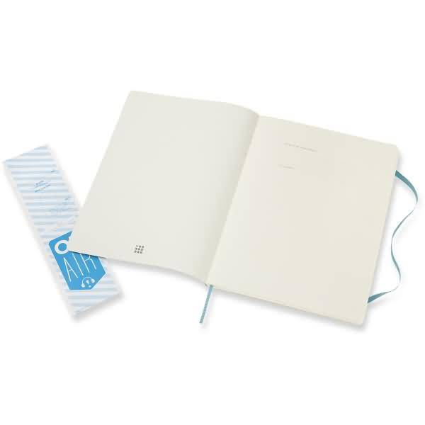 Notizbuch XL 19x25cm blanko Softcover riffblau