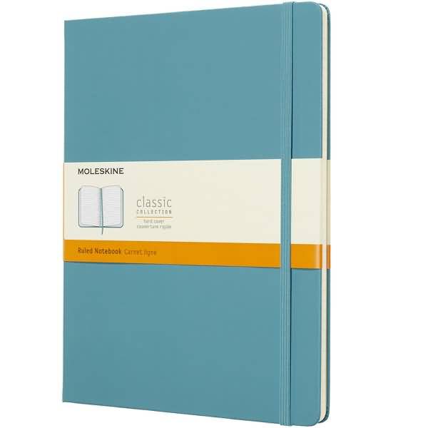 Notizbuch XL 19x25cm liniert Hardcover 96 Blatt riffblau