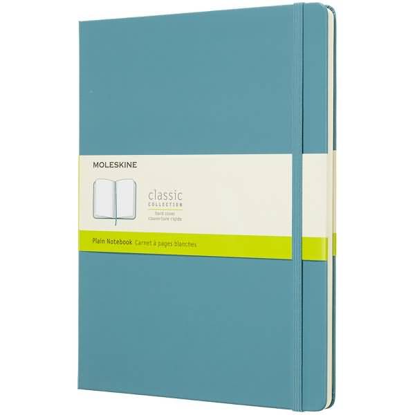 Notizbuch XL 19x25cm blanko Hardcover 96 Blatt riffblau