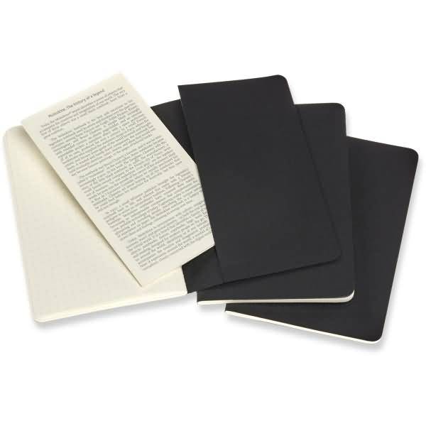 Notizheft Cahier Pocket A6 Punktraster Kartoneinband VE=3 Stück schwarz