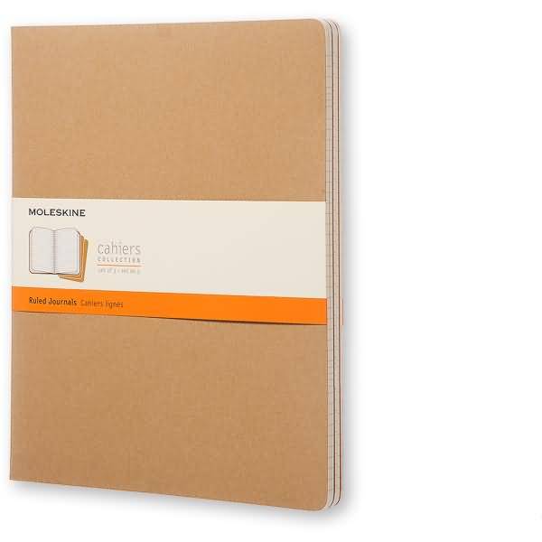 Notizheft Cahier XXL 21,59x27,94cm liniert Kartoneinband VE=3 Stück packpapierbraun