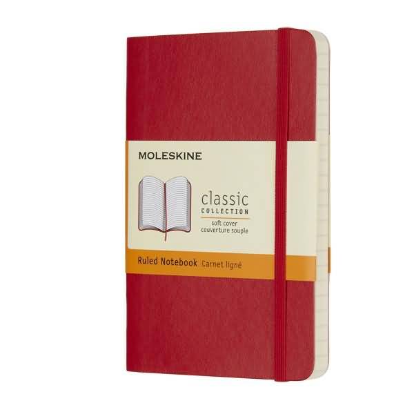 Notizbuch Pocket A6 liniert Softcover scharlachrot