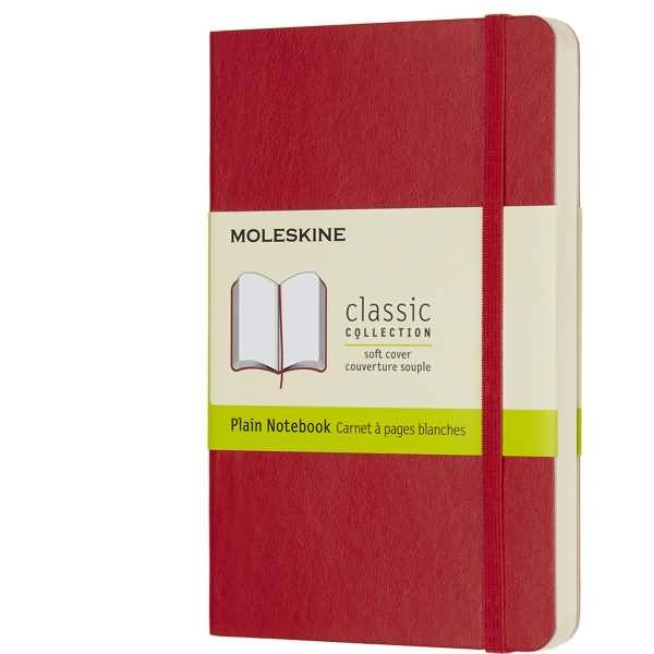 Notizbuch Pocket A6 blanko Softcover scharlachrot