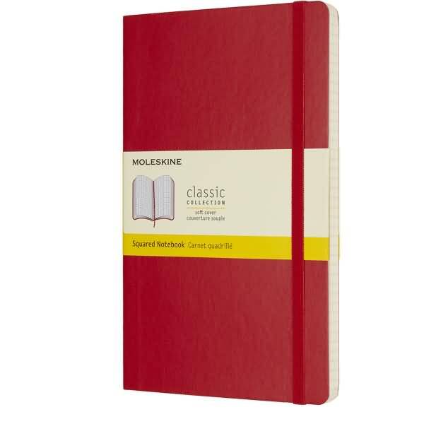 Notizbuch Large A5 kariert Softcover scharlachrot