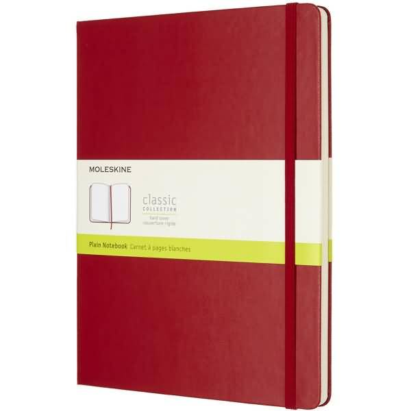 Notizbuch XL 19x25cm blanko Hardcover 96 Blatt scharlachrot