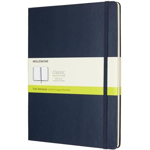 Notizbuch XL 19x25cm blanko Hardcover 96 Blatt saphir
