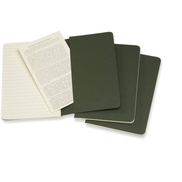 Notizheft Cahier Pocket A6 liniert Kartoneinband VE=3 Stück myrtengrün