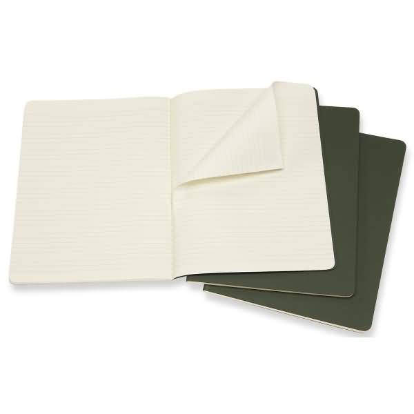 Notizheft Cahier XL 19x25cm liniert Kartoneinband VE=3 Stück myrtengrün