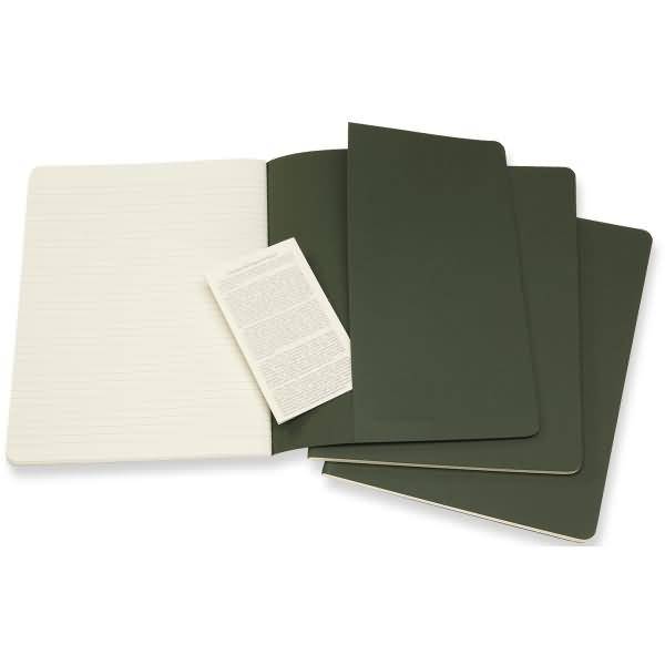 Notizheft Cahier XL 19x25cm liniert Kartoneinband VE=3 Stück myrtengrün