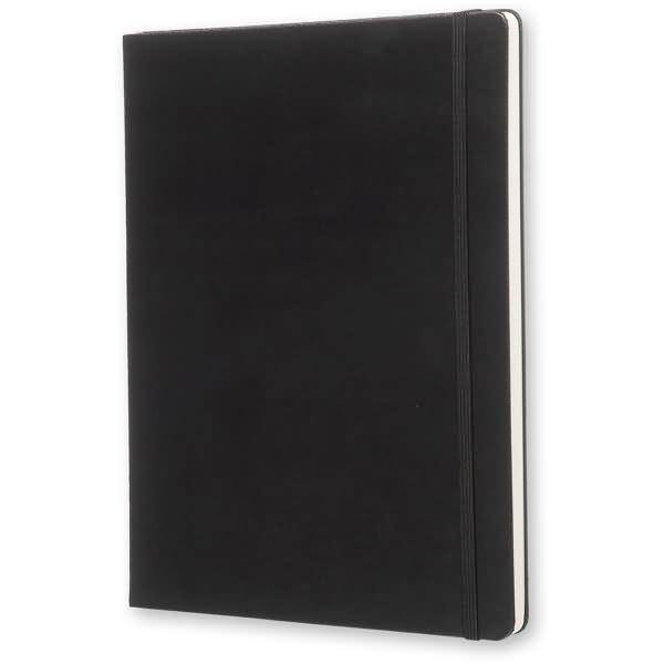 Notizbuch XL 19x25cm blanko Hardcover 96 Blatt schwarz