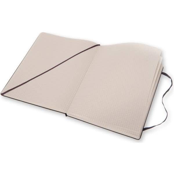 Notizbuch XL 19x25cm kariert Hardcover 96 Blatt schwarz