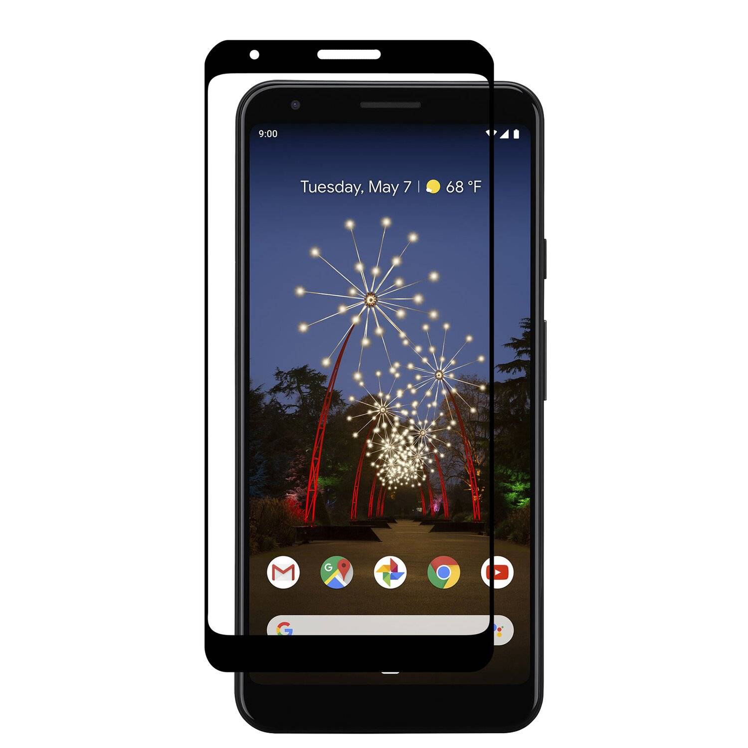 cofi1453® 5D Schutz Glas kompatibel mit GOOGLE PIXEL 3A Curved Schutz Folie Vollständig Klebend und Abdeckung