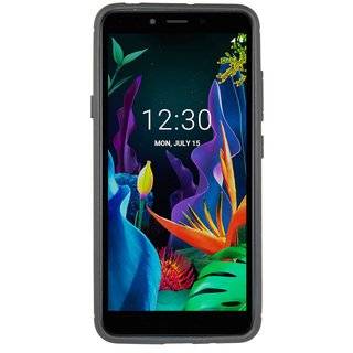 cofi1453® Silikon Hülle Bumper Carbon kompatibel mit LG K20 (2019) Case TPU Soft Handyhülle Cover Schutzhülle Schwarz