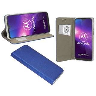 cofi1453® Elegante Buch-Tasche Hülle Smart Magnet kompatibel mit MOTOROLA ONE MACRO Leder Optik Wallet Book-Style Cover Schale in Blau
