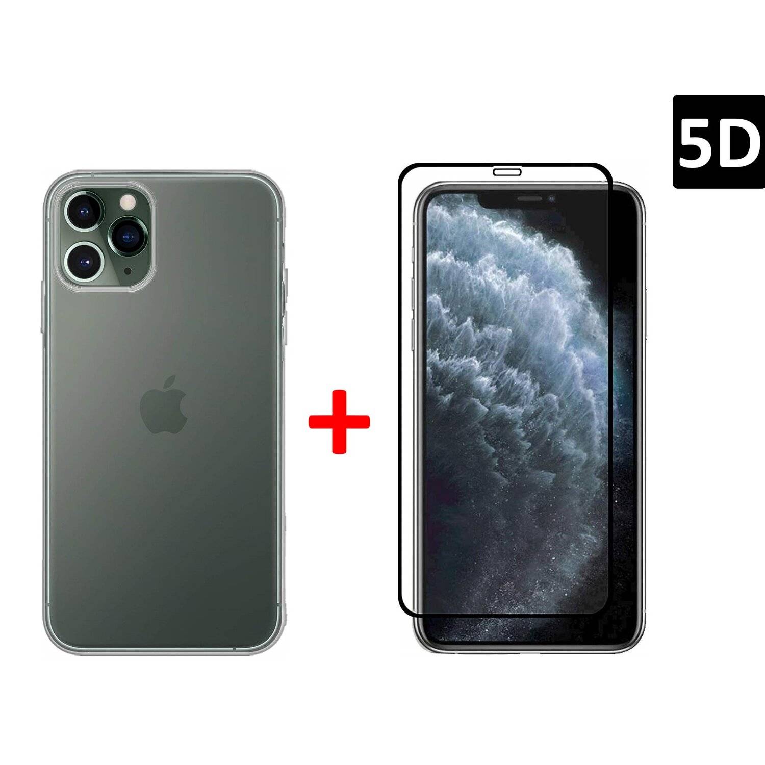 Silikon Hülle Bumper Case Transparent + 5D Full Cover Schutzglas Schutzfolie für Sony Xperia 10