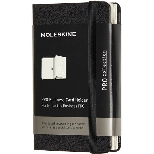 Visitenkartenmappe Pro Fach XS 6,5x10,5cm Hardcover 2 Fächern schwarz