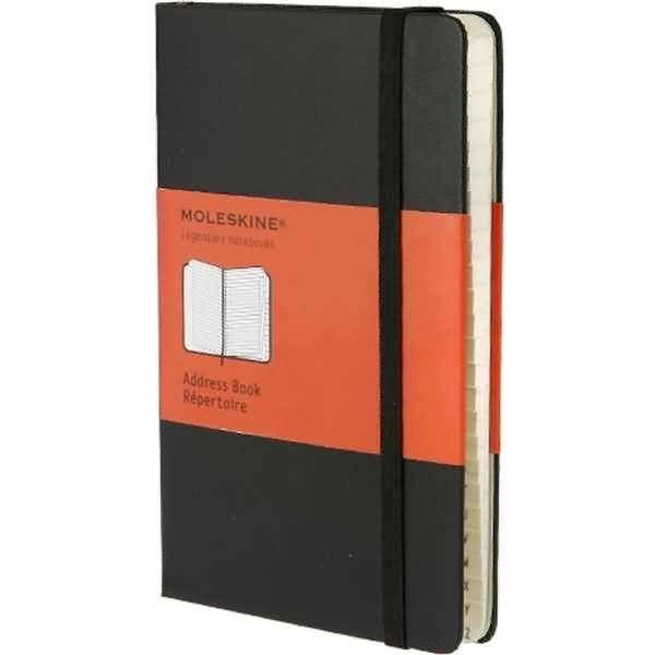 Adressbuch Pocket A6 liniert mit Register Hardcover schwarz