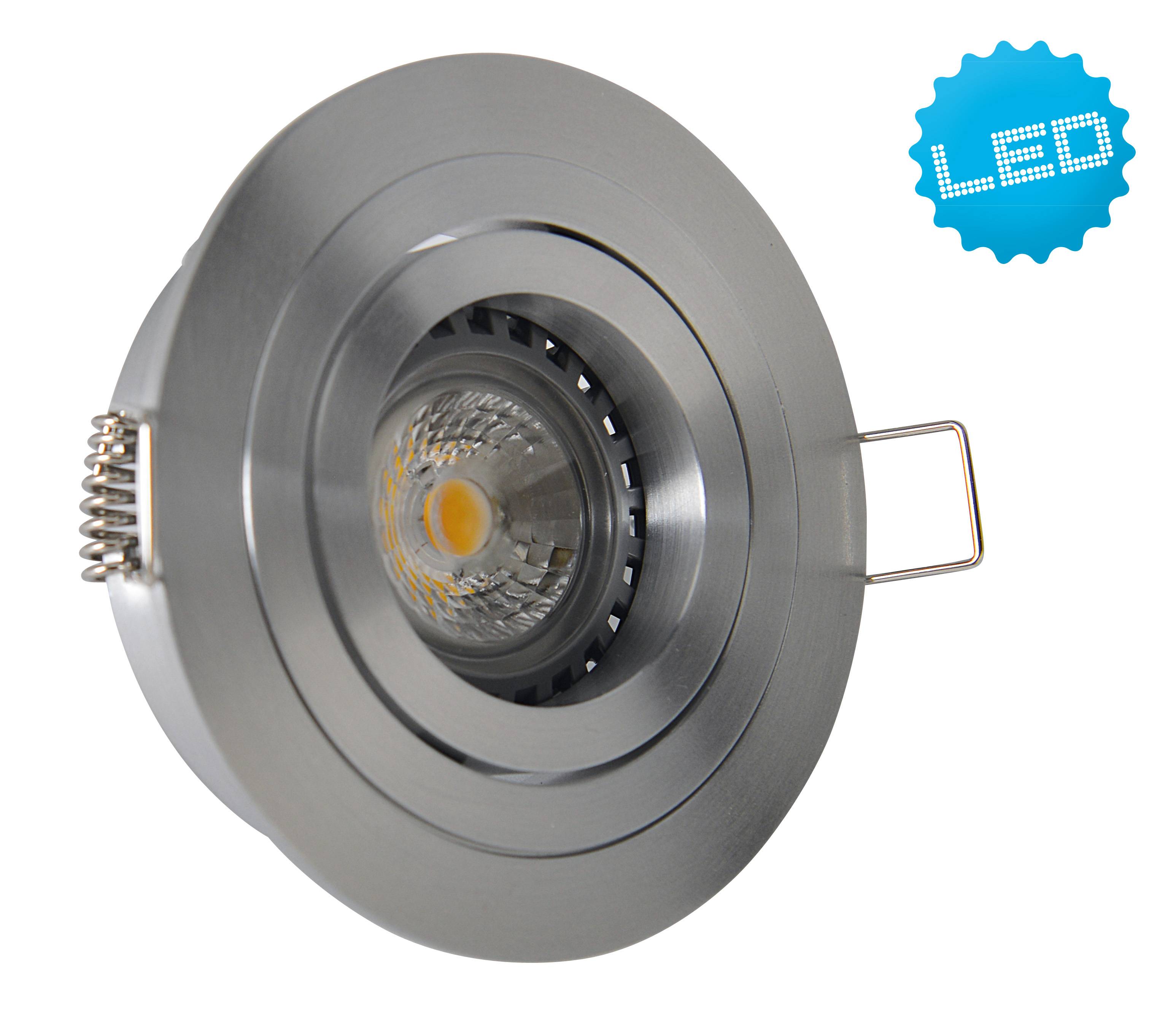 Einbauspot GU10 schwenkbar aluminium rund