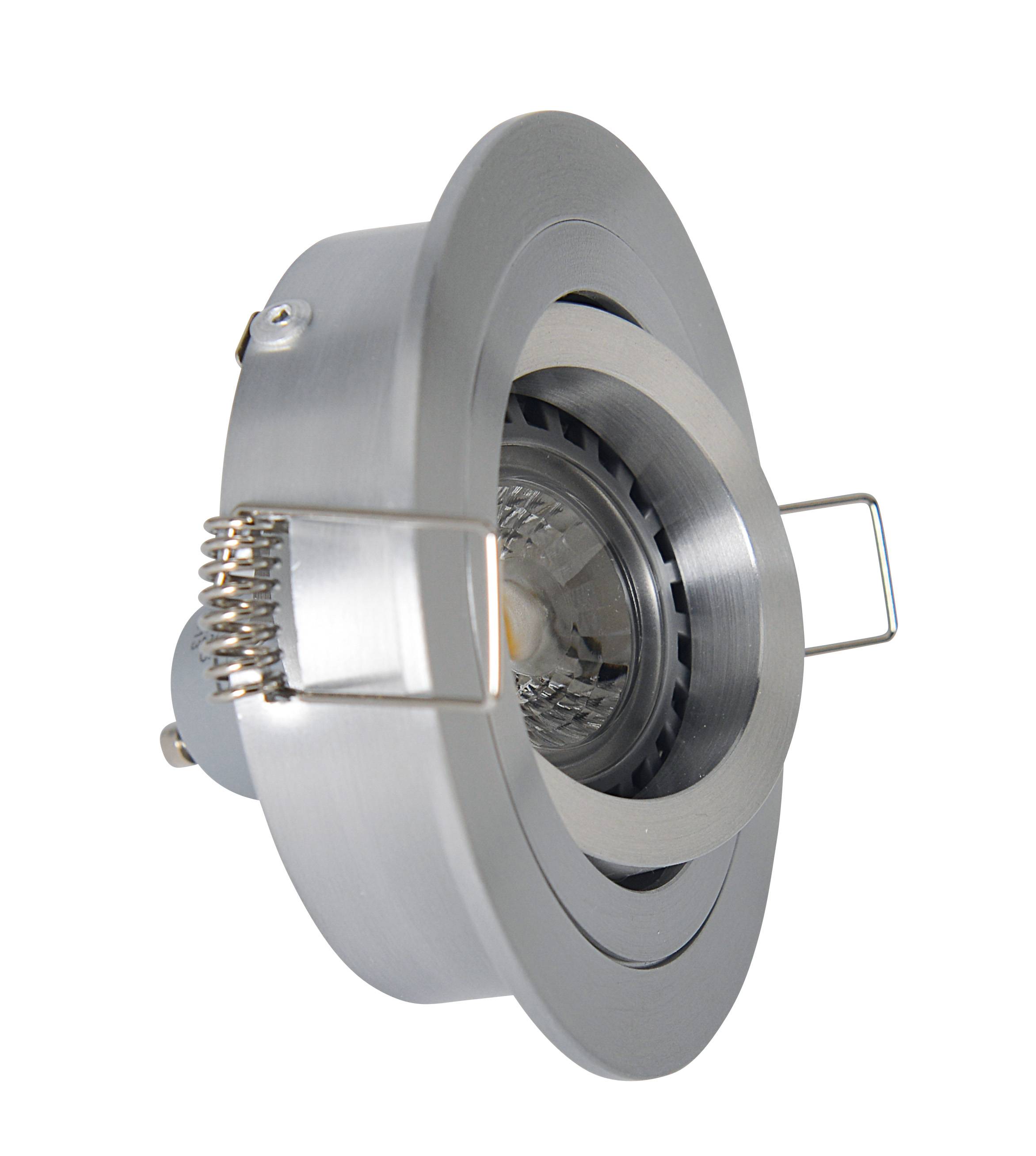 Einbauspot GU10 schwenkbar aluminium rund