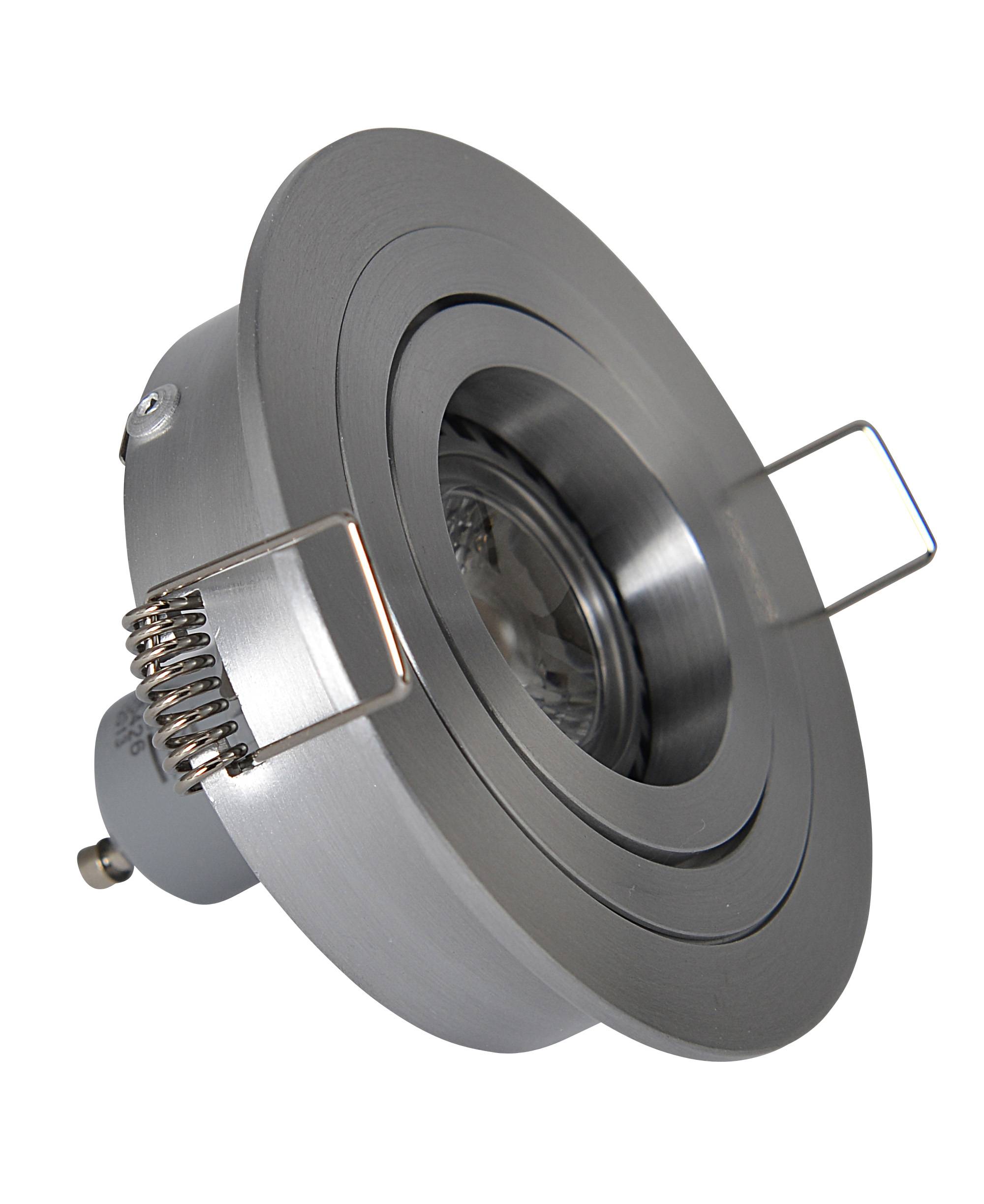 Einbauspot GU10 schwenkbar aluminium rund
