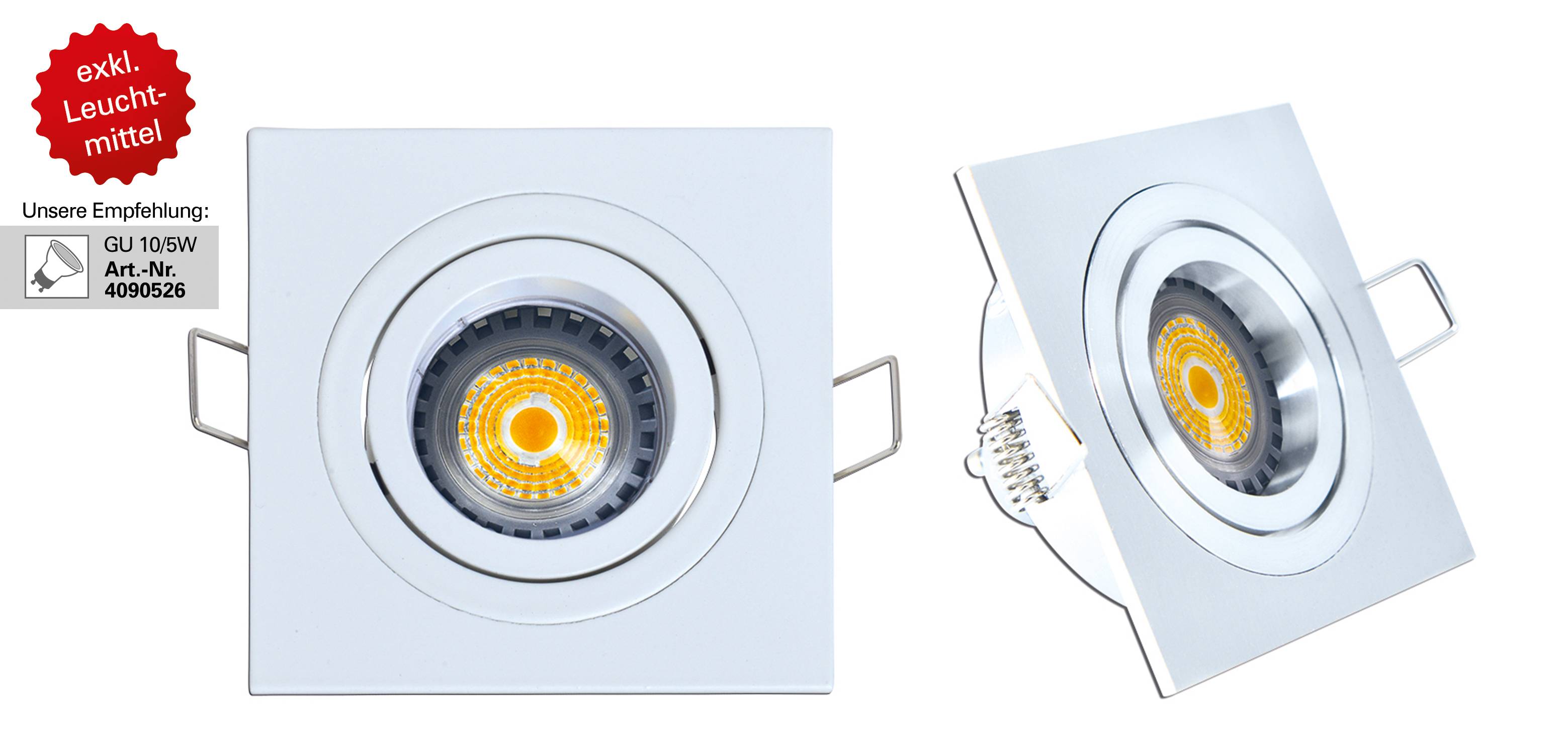 Einbauspot GU10 schwenkbar weiß