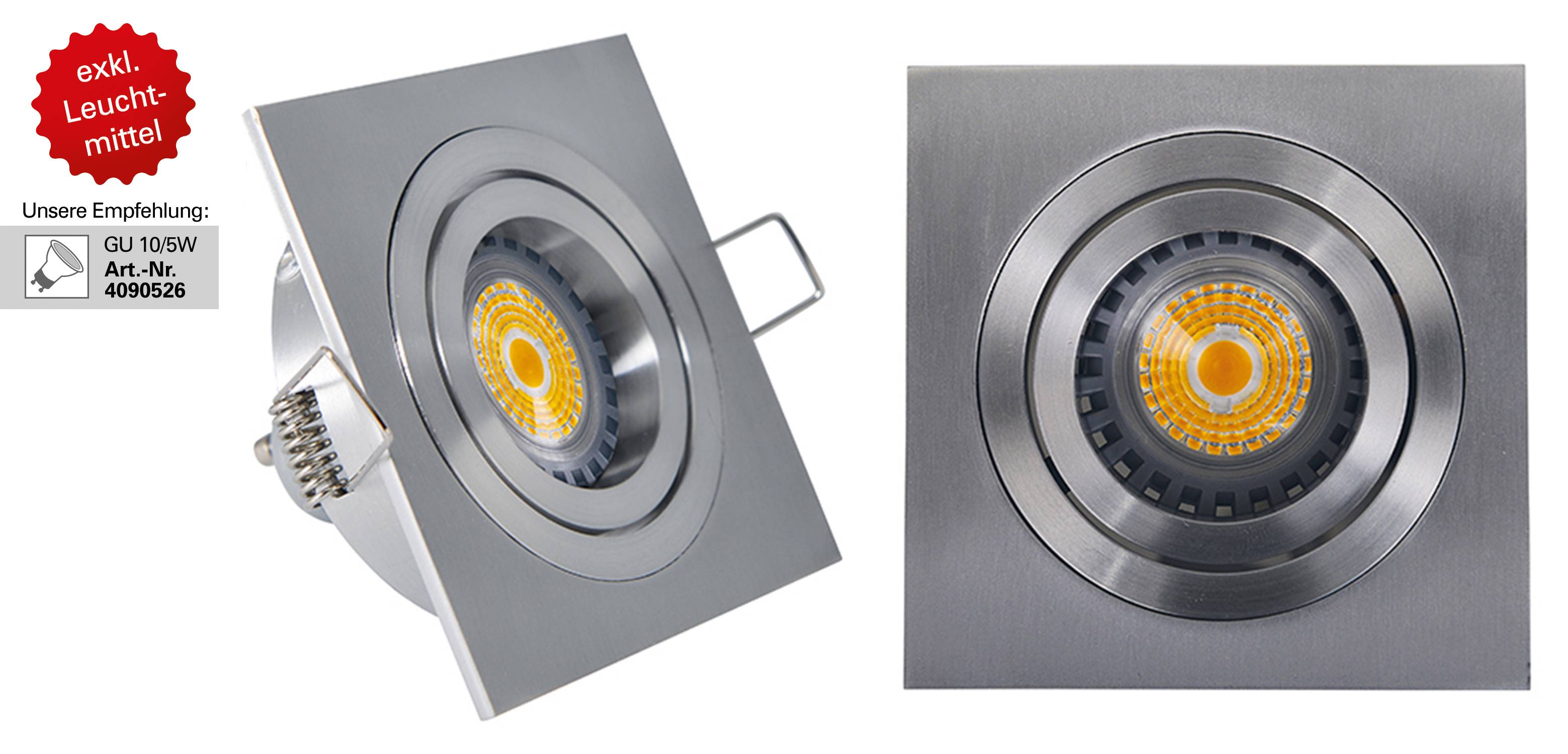 Einbauspot GU10 schwenkbar aluminium