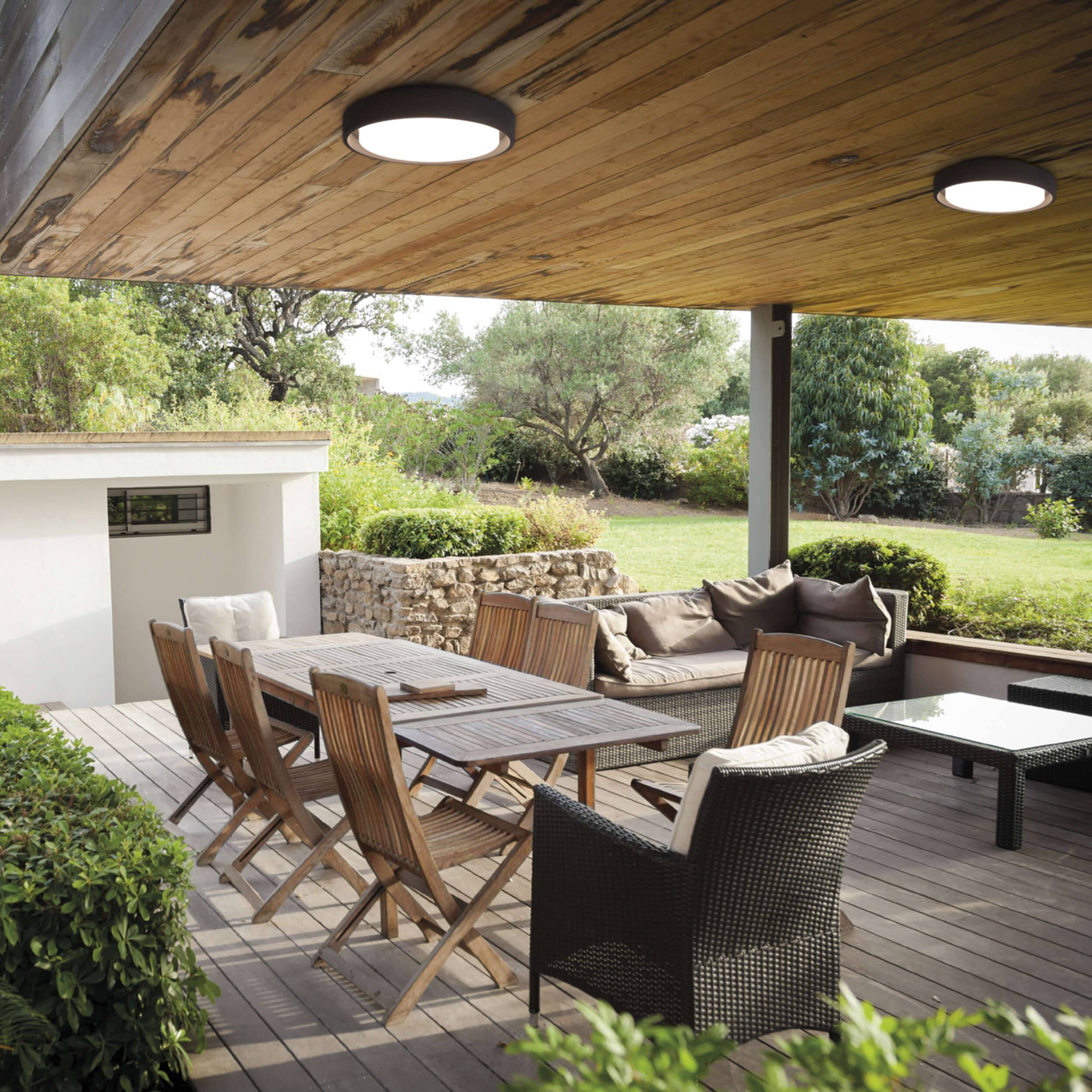 LED Außendeckenleuchte IP54 "MIO" d:27cm