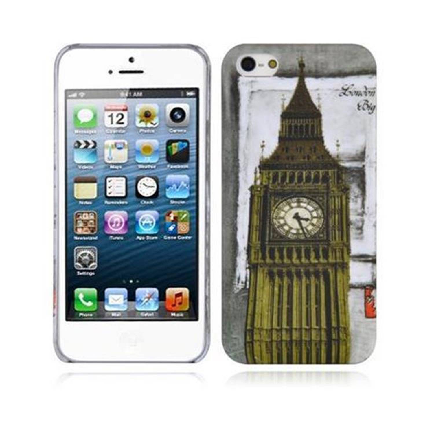 Cadorabo Hülle für Apple iPhone 5 / 5S / SE 2016 Schutz Hülle in Grau Hard Case Schutzhülle Handyhülle Cover Etui