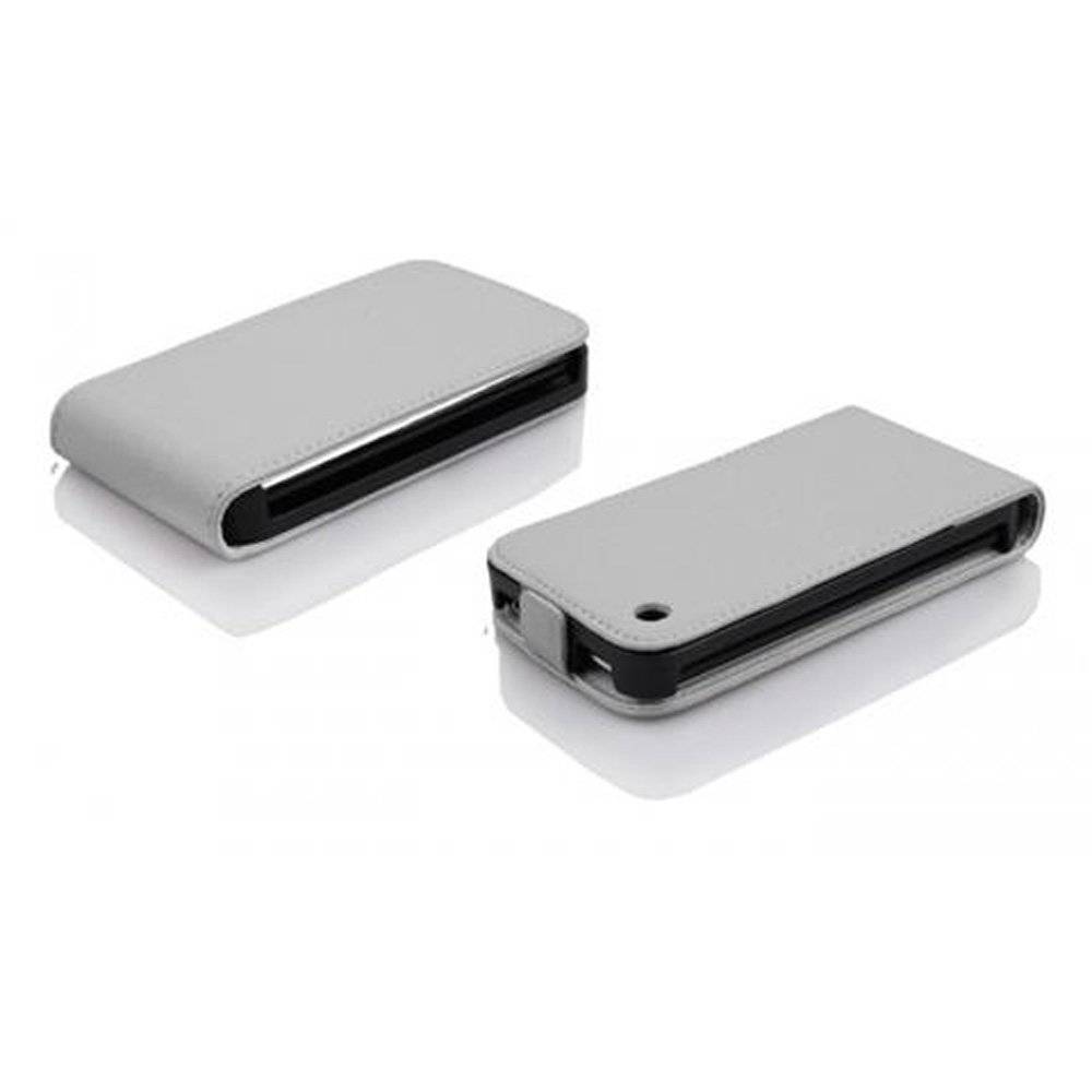 Cadorabo Hülle für Apple iPhone 3 / iPhone 3GS Hülle in MAGNESIUM WEIß - Handyhülle im Flip Design aus strukturiertem Textilleder - Case Cover Sc