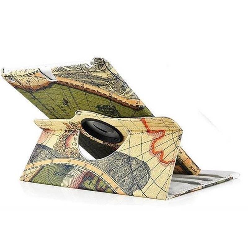 Cadorabo Apple iPad AIR (5. Generation) Schutzhülle im Book Style mit 360° Standfunktion im Design 'Retro World'  Etui in RETROWORLD GRÜN