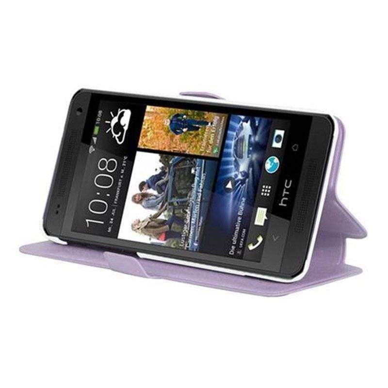 Cadorabo Hülle für HTC ONE MINI M4 (1.Gen.) - Hülle in ICY FLIEDER – mit Standfunktion und Kartenfach im Ultra Slim Design