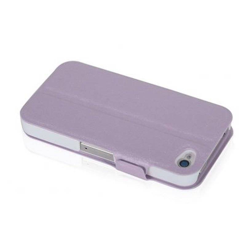 Cadorabo Hülle für Apple iPhone 4 / iPhone 4S - Hülle in ICY FLIEDER – mit Standfunktion und Kartenfach im Ultra Slim Design