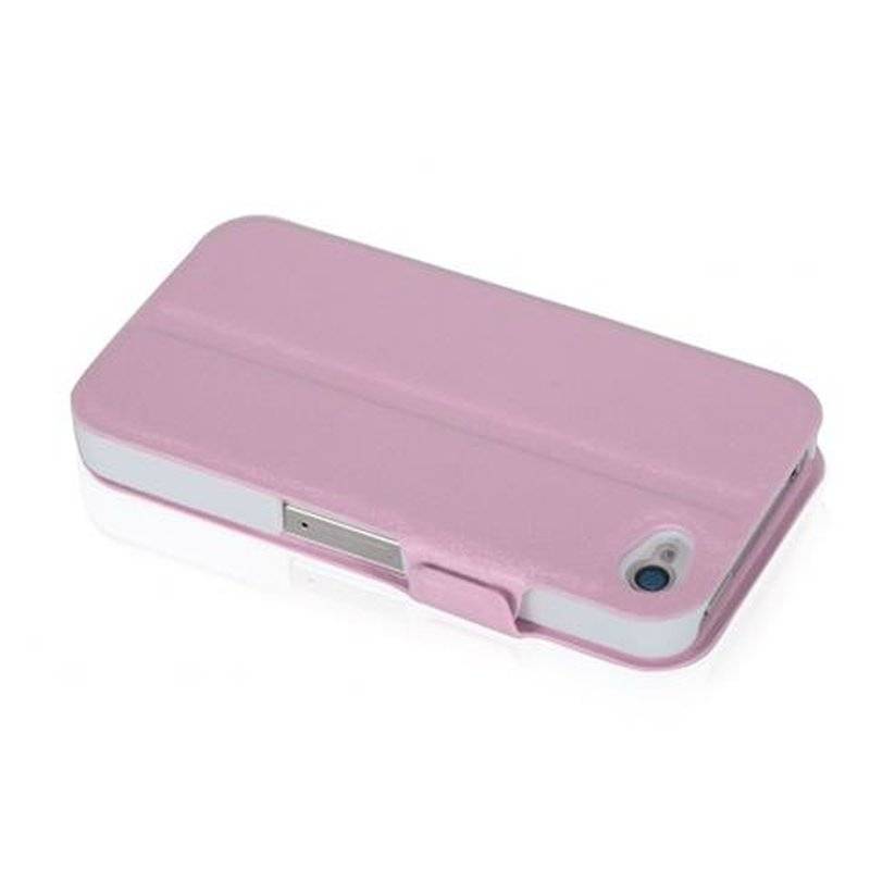 Cadorabo Hülle für Apple iPhone 4 / iPhone 4S - Hülle in ICY ROSE – mit Standfunktion und Kartenfach im Ultra Slim Design