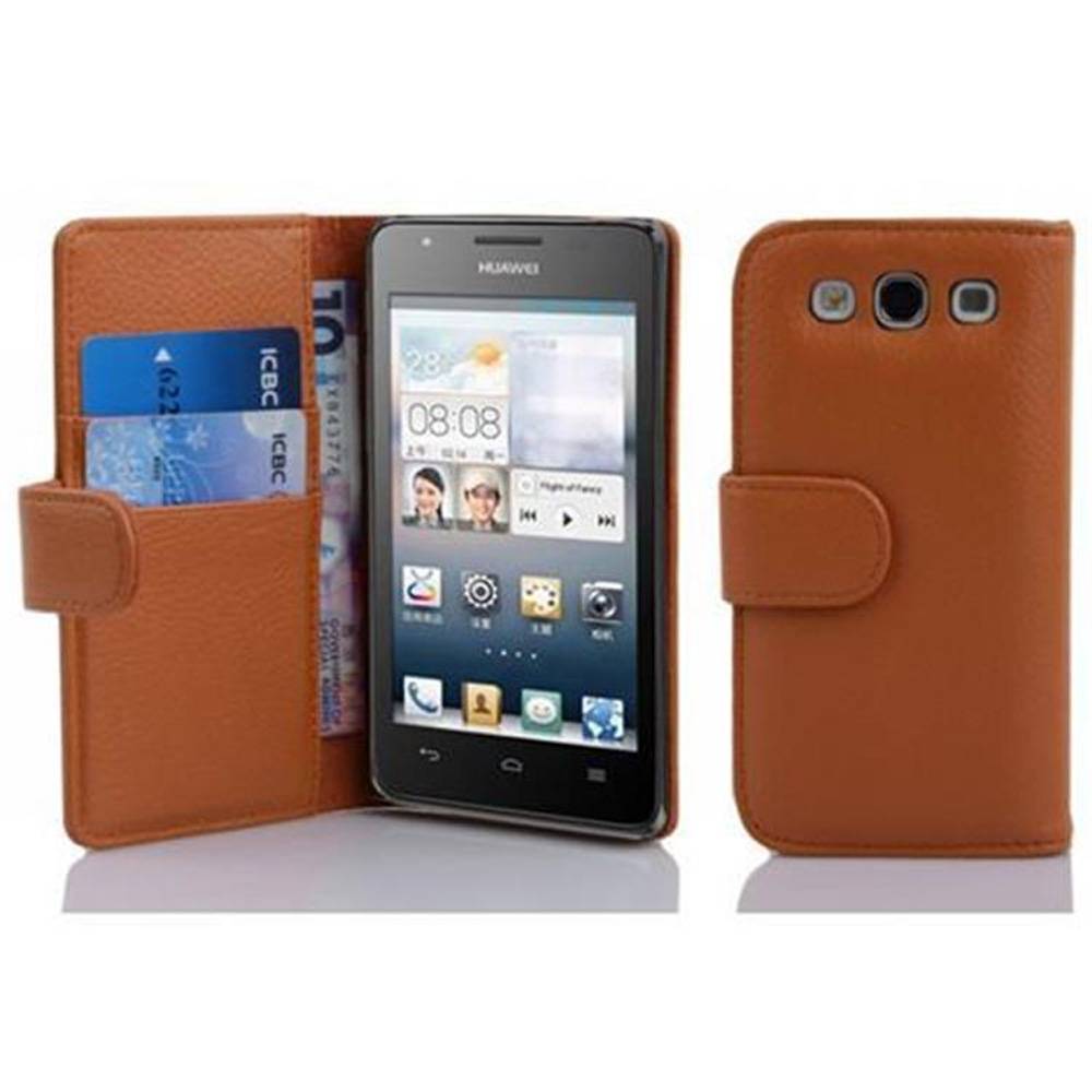 Cadorabo Schutzhülle für Huawei ASCEND G510 / G520 / G525 Hülle in Braun Handyhülle Etui Case Backcover Kunstleder