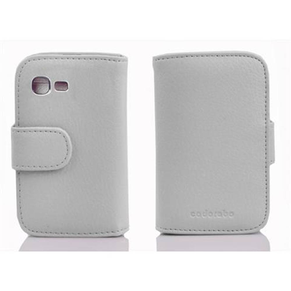 Cadorabo Schutzhülle für Samsung Galaxy POCKET NEO Hülle in Weiß Handyhülle Etui Case Backcover Kunstleder Tasche