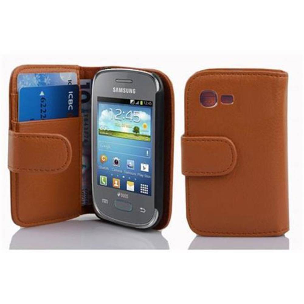Cadorabo Schutzhülle für Samsung Galaxy POCKET NEO Hülle in Braun Handyhülle Etui Case Backcover Kunstleder Tasche