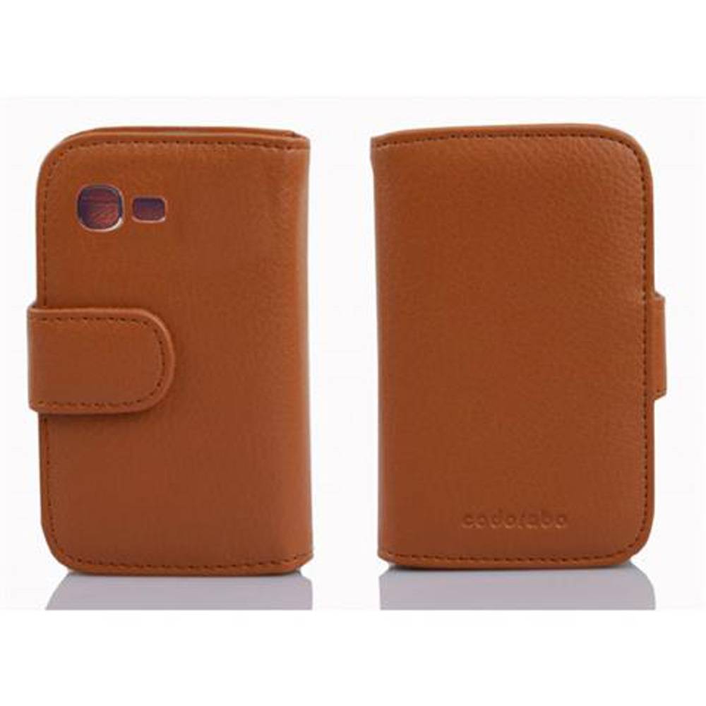 Cadorabo Schutzhülle für Samsung Galaxy POCKET NEO Hülle in Braun Handyhülle Etui Case Backcover Kunstleder Tasche