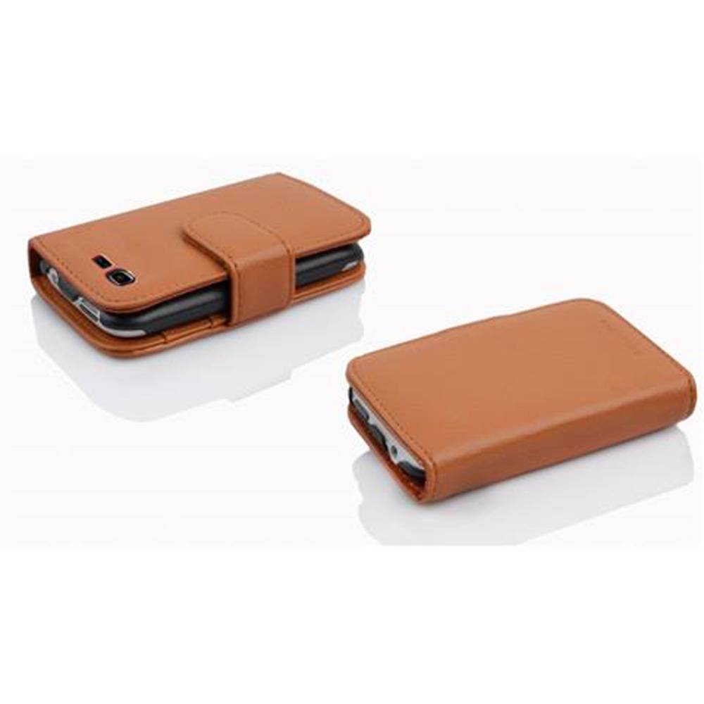 Cadorabo Schutzhülle für Samsung Galaxy POCKET NEO Hülle in Braun Handyhülle Etui Case Backcover Kunstleder Tasche