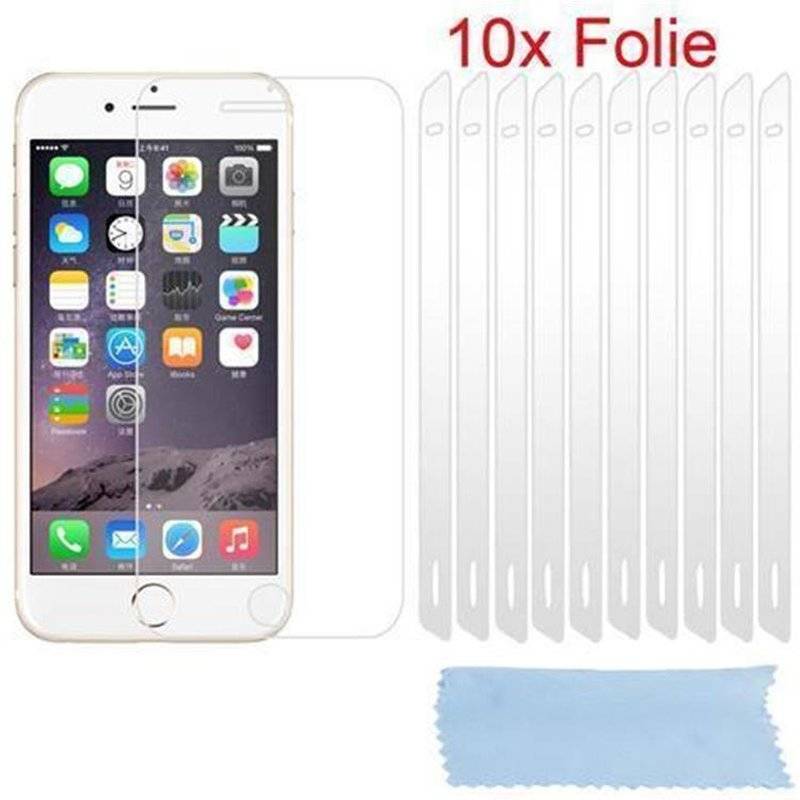 Cadorabo Displayschutzfolien für Apple iPhone 6 / iPhone 6S - Schutzfolien in HIGH CLEAR – 10 Stück hochtransparenter Schutzfolien gegen Staub, Sc