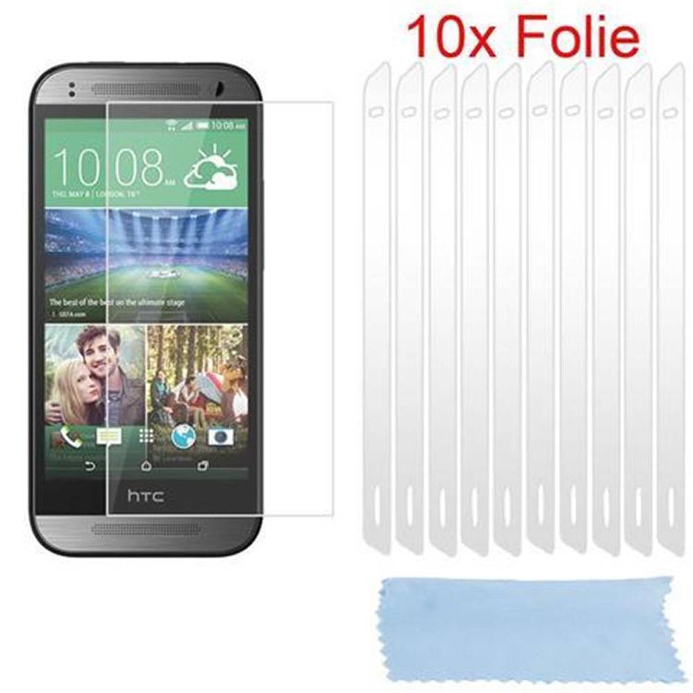 Cadorabo 10x Schutzfolie für HTC ONE M8 MINI (2.Gen.) Display-Schutzfolien in Weiß hochtransparent
