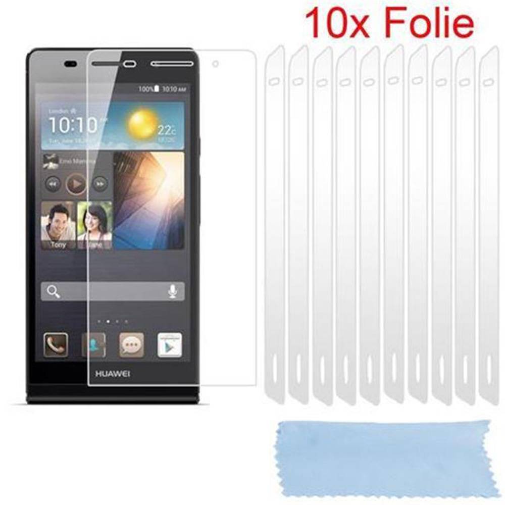 Cadorabo 10x Schutzfolie für Huawei ASCEND P6 Display-Schutzfolien in Weiß hochtransparent