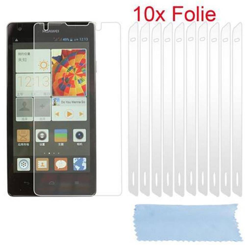 Cadorabo 10x Schutzfolie für Huawei ASCEND G700 Display-Schutzfolien in Weiß hochtransparent