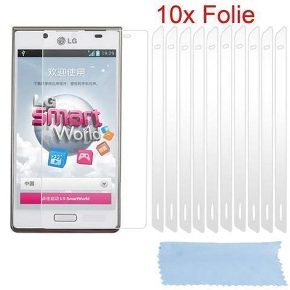 Cadorabo 10x Schutzfolie für LG OPTIMUS L7 II Display-Schutzfolien in Weiß hochtransparent