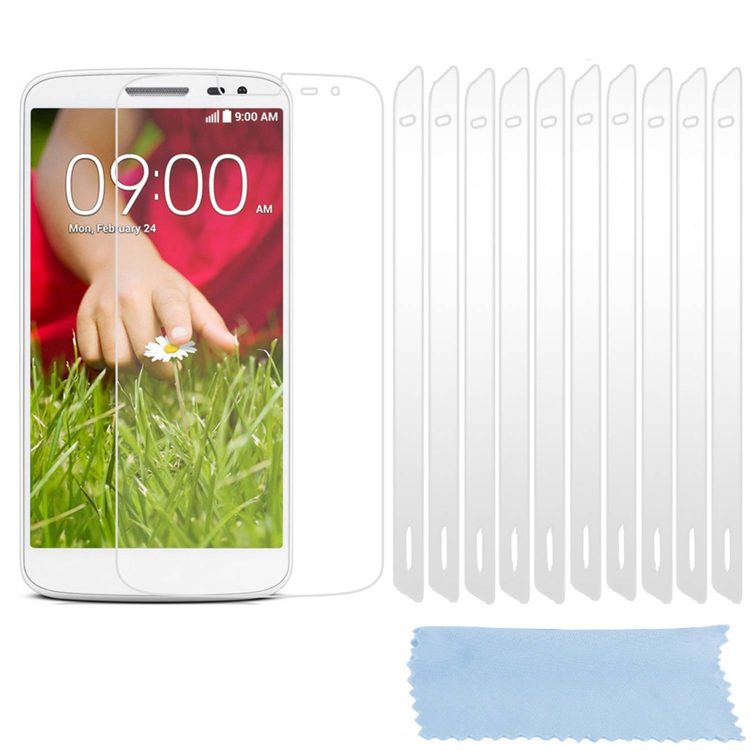 Cadorabo 10x Schutzfolie für LG G2 MINI Display-Schutzfolien in Weiß hochtransparent